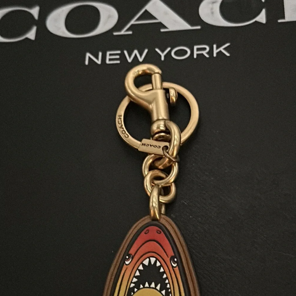 Coach Rainbow Sharky Bag Charm Keychain Leather Pride Limited Edition Purse clip - Picture 4 of 5